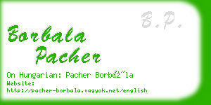 borbala pacher business card